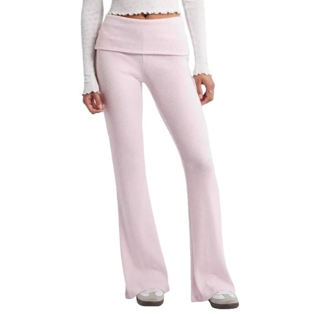 Hippie Rose Juniors XL Foldover Ribbed Lounge Pants Pink Flare NWT - Picture 5 of 11